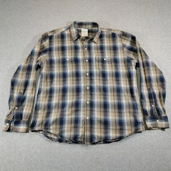 Fossil Shirts Fossil Shirt Mens Xl Plaid 54 Long Sleeve Button